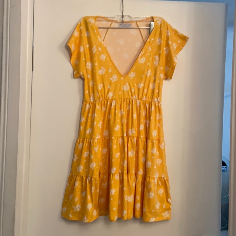 Urban outfitters yellow patterned sundress size s